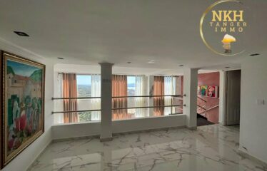 Maison R+2 vue mer à vendre à Tanger – 6 chambres, jardin et garage