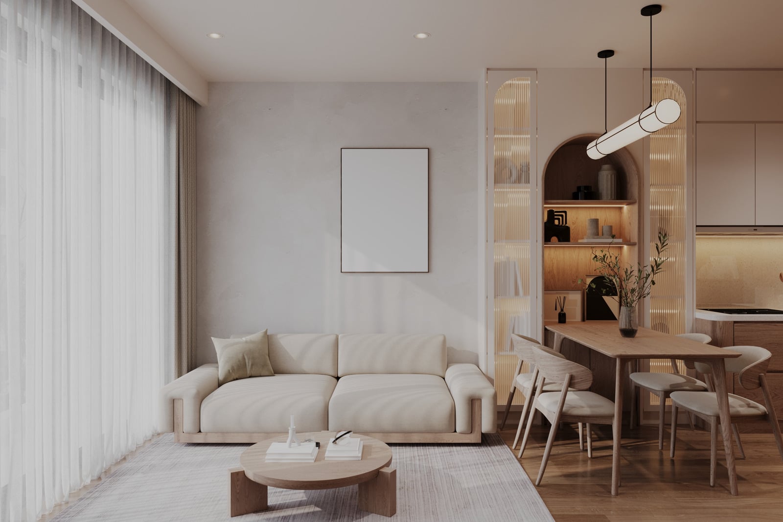 Intérieur lumineux d’un appartement moderne